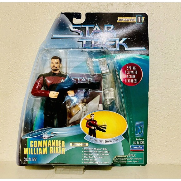 Star Trek Warp Factor Series 1 Action Figure Riker - Picture 1 of 8
